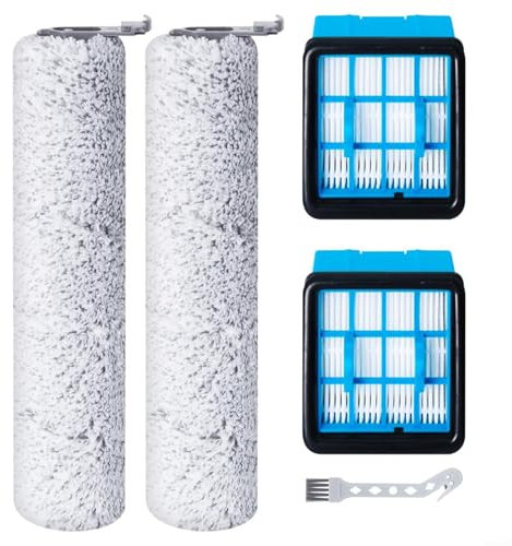 Ersatz-Bürstenrolle Für Bissell CrossWaves OmniForces 3912N | 4046 Bodenwischer Set Mit 2 Bürsten, 2 Filtern Und Reinigungswerkzeug, Waschbar Und Wiederverwendbar