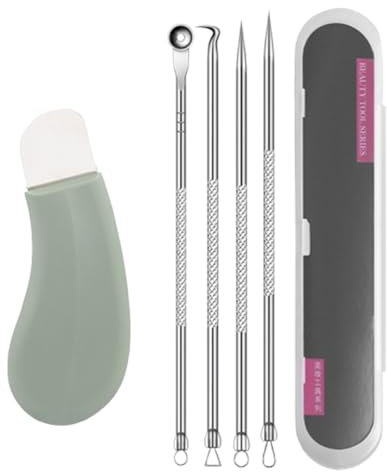 Enleveur de points noirs et d'acné, 2 pièces, en acier inoxydable de haute qualité, enlève les points noirs et l'acné, points noirs et acné sur le visage, pince à acné en métal.