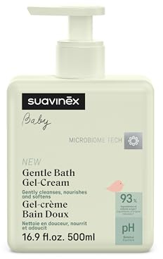 Suavinex, Gel Douche Bébé Corps et Cheveux, Shampoing Sans Savon, Adapté aux Peaux Sensibles et Nouveau-nés, Ne Pique Pas les Yeux, 93% Ingrédients Origine Naturelle, avec Prébiotique, 500 ml