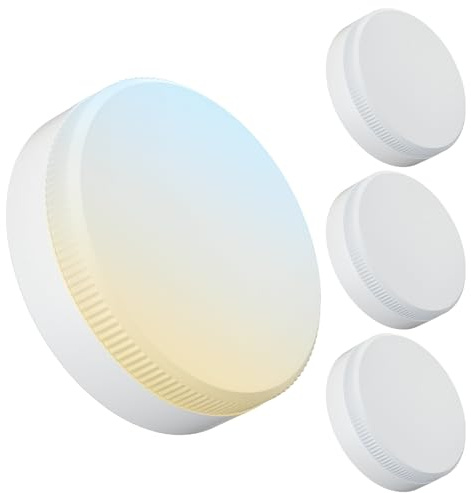 HCFEI GX53 LED Leuchtmittel 5W 230V 3CCT warmweiß neutralweiß kaltweiß Deckenleuchte Unterbauleuchte Blinkfrei Strahler (4 Stück (1er Pack))