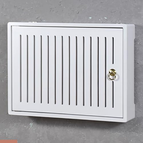 Nordivo Caja Ocultadora de WiFi de Pared, Caja para Router Inalámbrico, Estante Router de Madera, Armario Router para Hogar y Oficina(White,L49.5 * 42cm/19.4 * 16.5in)