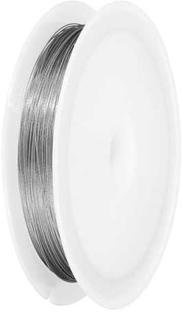 PATIKIL 66FT (20m) 0.012inch (0.3mm) Filo Per Infilare Perline A 7 Treccie, Filo In Acciaio Inossidabile Rivestito In Nylon Per Creazione Di Gioielli Bracciali Collane, Argento