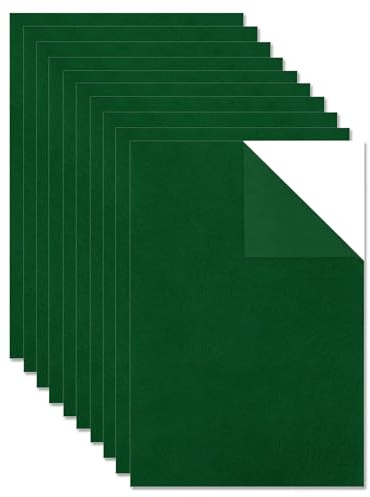 ItkFresh Fieltro Adhesivo, Tela Adhesiva, Fieltro De Verde, 10 Piezas 20x30cm, Para Decoración Del Hogar Joyeros Y Revestimientos De Cajones, Hacer Manualidades De Arte De Diy