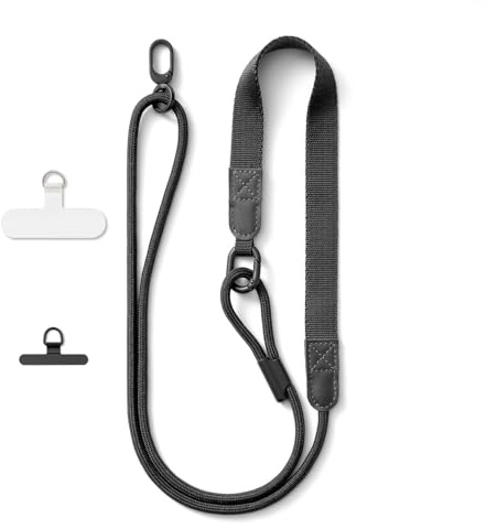 MORSUNBELA Universal Handykette Schwarz Verstellbar Handyband zum Umhängen Phone Lanyard Band für Handyhülle Handy Umhängeband Schlüsselband