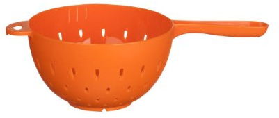Colander With Handle Orange Plastic