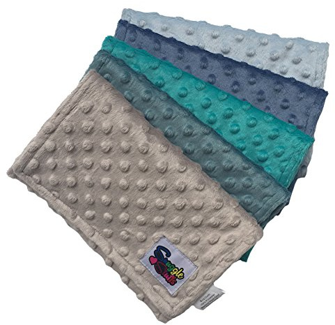 Baby Boys 5 Pack Minky Dot Burp Cloths - Shades Blue