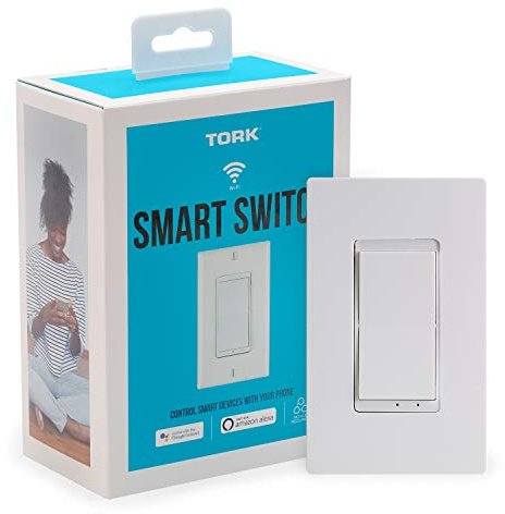 NSi Industries TORK WFIH1 Smart Switch - Indoor Standard Wi-Fi in-Wall Switch - Compatible with Alexa and Google Assistant - Remote Control/Access with Smartphone/Tablet App - No Hub Required