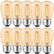 Suncan Bombilla LED Edison S14 E27, 2 W = 10 W, estilo vintage, cristal ámbar, blanco cálido 2700 K, ángulo de haz de 360°, no regulable, 10 unidades