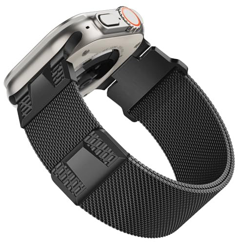 Nimblistic Correa Milanaise compatible con Apple Watch Ultra 2, 49/45/44/42mm,banda magnética de acero inoxidable para Apple Watch Ultra 2, Ultra, Series 9 8 7 6 5 4 3, 42/44/45/49mm, gris
