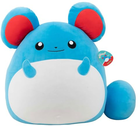 Squishmallows x Pokémon SQPK00089 - Marill 50 cm, offizielles Pokémon, superweiches Kuscheltier