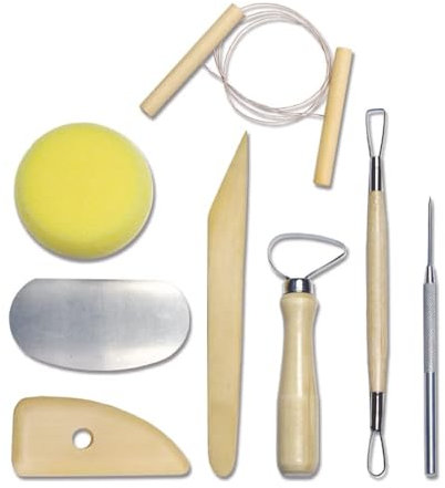Juego de Herramientas de Cerámica, 8 PCS Herramientas de Escultura de Arcilla de Madera y Metal para Modelado de Cerámica, Cera, Tallado en Madera de Frutas