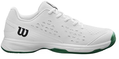 WILSON Rush Pro L Junior Tennis Shoe - White/Bosphorus, Size 3.5 US