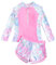 DivingBirds Badeanzug Mädchen mit Soft-Pads Kinder Zweiteiler Langarm Schwimmanzug Mädchen Teenager Verstellbare Träger UV Badebekleidung, Rosa 10-11 Jahre (140-146)