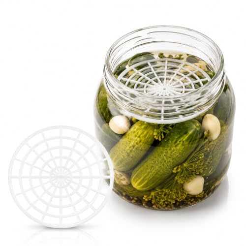 Garneck Pesos de fermentación parciales para tarros de conservas, placas de fermentación para verduras, kimchi y chucrut, placas de impresión de material robusto