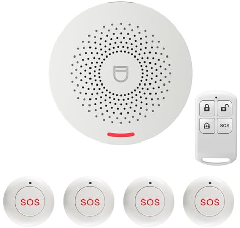 ISKDJBJG Tuya Smart WiFi Äldre Personsökare Patient Vid Sängen Nödklocka med en Knapp Trådlös SOS-Anropslarm EU-
