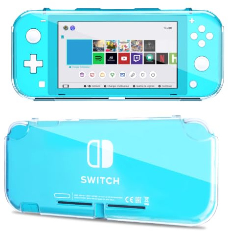 Coque Protection pour Nintendo Switch Lite, Résistant Coque Switch Lite | Housse Souple TPU avec Absorbant les chocs et Anti-rayures Étui Voyage Fin Accessoires Protection pour Cadeau, Transparent