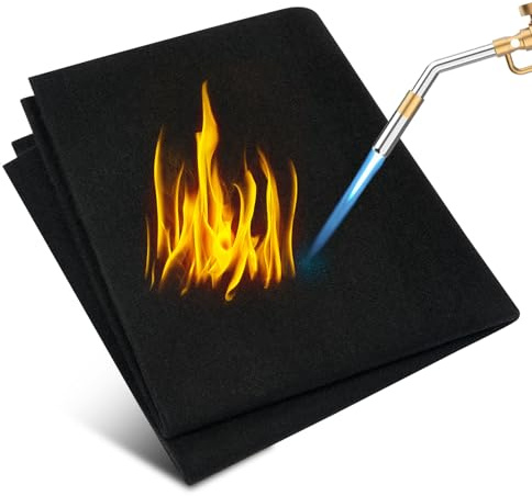 Flintronic Tapis de Protection Contre la Chaleur, Couverture de soudage Ignifuge, Matériau résistant à la Chaleur jusqu'à 1000°C,Tapis Ignifuge pour Gril, poêle, soudage, plombiers (50 * 50cm)