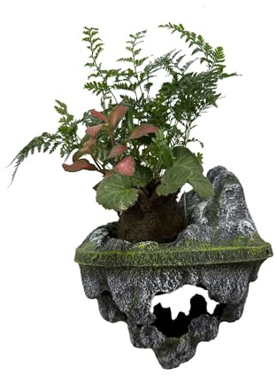 GDZBNIZK Floating Rock Planter Island for Aquarium Aquascaping Decor Fish Tank Planter PVC Floating Rock Ornament Landscape Suspended Stone for Planting Aquatic Plants