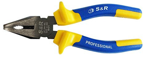 S&R Pince universelle 160 mm x 34 mm, acier CR-V, poignée bi-composants caoutchoutée (180 mm x 39 mm)