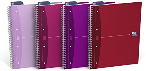 OXFORD Collegeblock myStyle, 5er Pack, DIN A4, kariert, 90 Blatt, 4 Farben