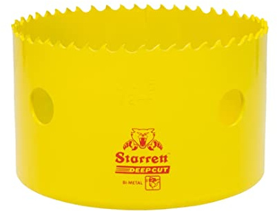 Starrett Deep Cut Hole Saw - DCH0358 Heavy Duty Bi-Metal with Extra Cobalt HSS Teeth - For Metals Wood Cast Iron Fibreglass Plastic Materials - 92mm
