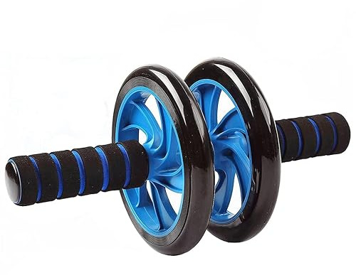 Kemket Abdominal Exercise Roller Wheel - Abs Roller With Extra Thick Knee Pad Mat and Comfort Foam Handles (Blue)