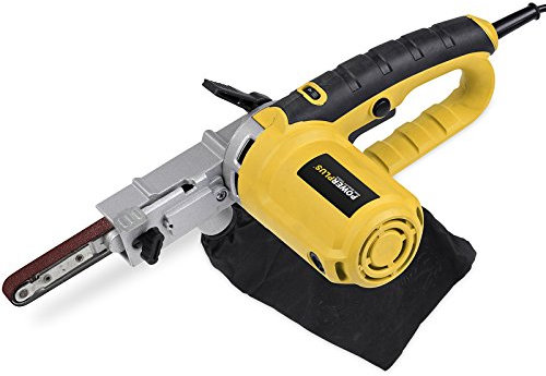 400 Watt Powerfeile Geradeschleifer Elektrofeile Bandschleifer Feinbandschleifer Präzisionsbandschleifer im Koffer plus 10 x Schleifbänder - POWX139