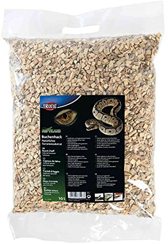 TRIXIE Buchenhack Terrariensubstrat - 10 Liter - für viele Reptilienarten - hohe Saugfähigkeit - staubfrei und hygienisch - ohne chemische Zusatzstoffe - 76147