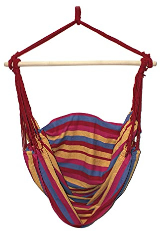 VERDELOOK Poltrona Amaca da Giardino in Polycotton, 150x120 cm, Colori Multipli