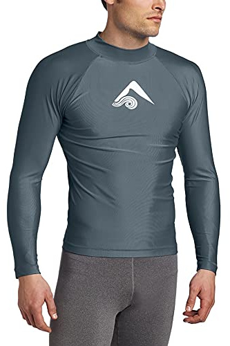 Kanu Surf Platinum Rashguard UPF 50+ Maillot de Bain à Manches Longues pour Homme Rashguard de qualité supérieure pour Homme, Charbon, Small