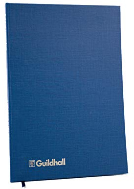 Exacompta - Ref 31/1Z - Guildhall - Account Book, 298 x 203mm, 1 Cash Column, 80 Pages of 95gsm Ledger Quality Paper, Traditionally Sewn, Hardback Blue Vinyl Cover