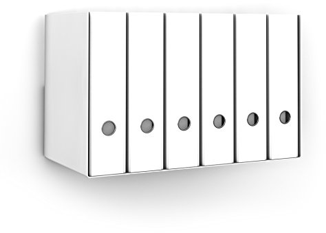 home3000 Ordnerregal Bürorregal aus Metall in weiss für bis zu 14 Ordner