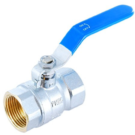 1/4“ Kugelhahn I Messing verchromt I blauer Hebelgriff I voller Durchgang I PN 25 I BSP I 2x Innengewinde I FF