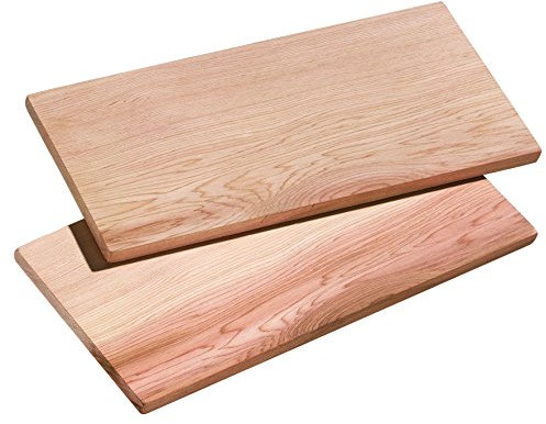 Küchenprofi BBQ Grillbrett SMOKY aus Zedernholz , 2x im Set , Optimal für Fisch, Fleisch und Gemüse , 35 × 16 × 1 cm , Für eine intensive Rauchentwicklung und ein einzigartiges Geschmackserlebnis