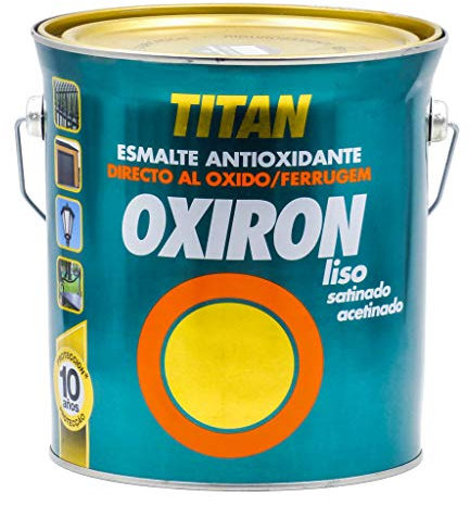 ESMALTE METÁLICO ANTIOXIDANTE OXIRON LISO SATINADO NEGRO EFECTO FORJA 4l TITAN 02J420404