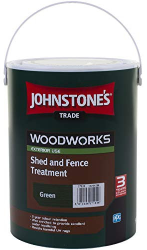 5 LTR JOHNSTONE'S WOODWORKS SHED & FENCE QUICK DRY WOODSTAIN GREEN