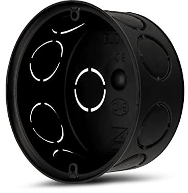 REV Abzweigdose, 25 Stück, Verteilerdose Ø 70 x 36 mm mit 8 Einführungen, schwarz