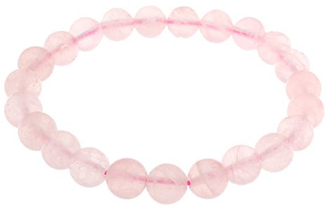 TreasureBay Beads Natural 8mm Stone Bracelet for Women Crystal Healing Chakra Semi Precious Gemstone Rose Quartz