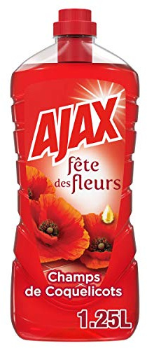 Ajax Fête des Fleurs Champs de Coquelicots pour Ménager Sol et Multi Surfaces, 1.25 Litre