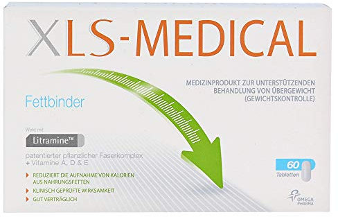 XLS MEDICAL Fettbinder mit Litramine zur unterstützenden Behandlung von Übergewicht - 1er Pack (1 x 60 Stück)