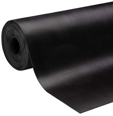 etm Tapis de Sol Caoutchouc,Revêtement de Sol Industriel,Protection pour remorques,lieux de déchargement Camion,Moquette résistante de -30°C à 69°C, antidéchirure 3mm-Noir 100x100cm Fein gerippt