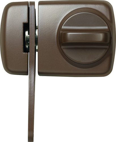 ABUS 589232 7530 B Tür-Zusatzschloss mit Sperrbügel für Türen mit schmalen Rahmenprofilen, braun