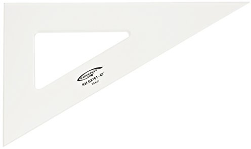 3 grader Geodrick, 60 grader, raka kanter, 26 cm, transparent
