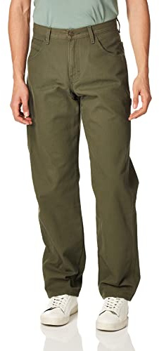 Dickies Men's Relaxed Fit Straight-Leg Duck Carpenter Jean, Moss, 36W x 32L