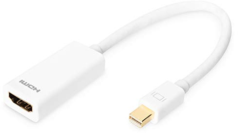 Digitus Adattatore grafico Mini DisplayPort, da mDP a HDMI Tipo A, Full HD 60Hz, DP++ Dual-Mode, 1920 x 1080 Pixel, Bianco
