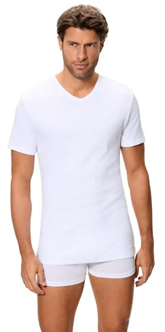 Abanderado Camiseta Térmica Manga Corta Cuello Pico Algodón Interlock X1 | 100% Algodón Interlock Desagujado, Manga Corta, Cuello En V, Termal Para Hombre Algodón De Invierno, Máxima Suavidad