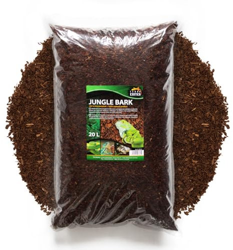 Terra Exotica Jungle Bark schöner Bodengrund als Terrarieneinstreu für u.a. Regenwaldterrarien - rötliche Pinie für Ihr Terrarium als Bodensubstrat - Pinienrinde Einstreu für Echsen (20 Liter)