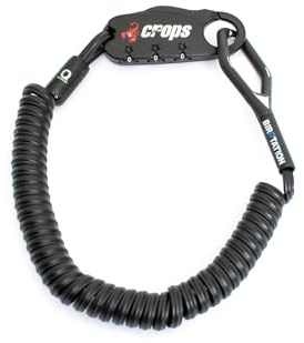 CROPS Q-BIRO Compact Bike Lock Cable, 6 ft, Black — Anti-Theft 3-Digit Resettable Combination Lock with a Shape-Memory Coiled Cable and BIROTATION Technology