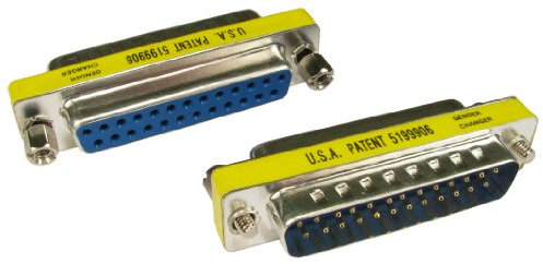 World of Data 25-Pin Parallel Gender Changer (Male To Female Port Saver) - Low Profile (Slimline) - Coupler - DSUB - IEEE-1284 - D25 - Cable Converter - Port Adapter