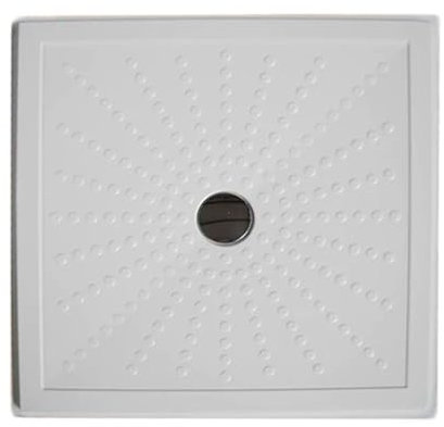 Plato de ducha de cristal de resina con desagüe, 90 x 90 cm